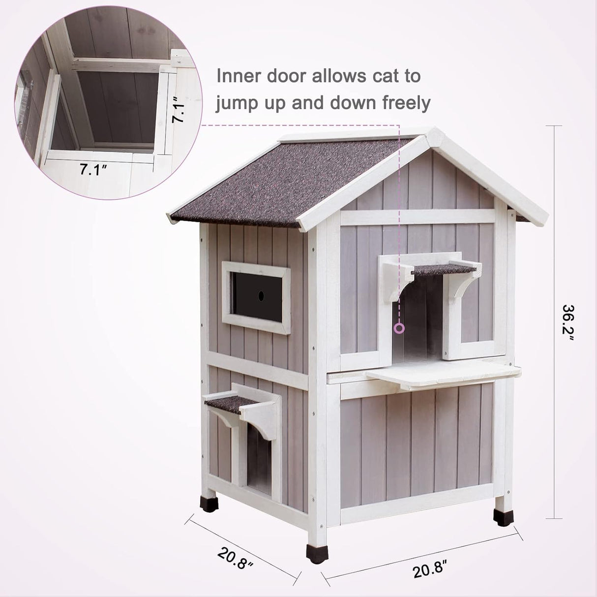 Casa para Gatos Fera, HiCaptain, Exterior, 2 Pisos, Grande