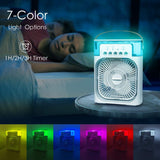 NTMY mini enfriador de aire evaporativo con luz LED.