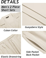 Conjunto deportivo, 2 piezas para hombre, camisa cubana