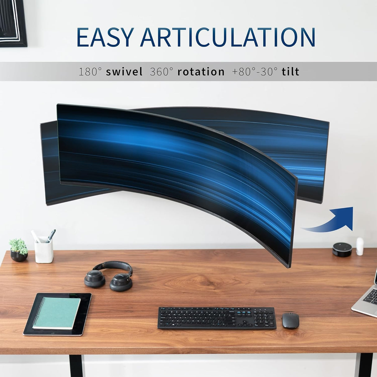 Soporte de Monitor Ultrawide VIVO, Articulable y Ajustable, MOUNT-WCB01A