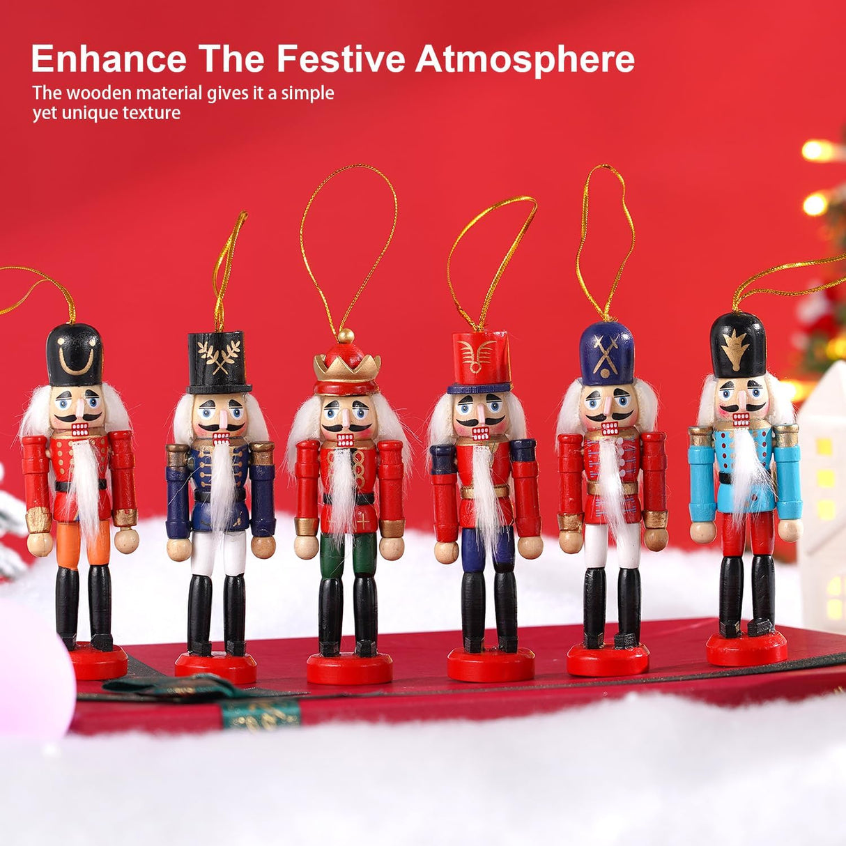Adornos Navideños Nutcracker COMBIUBIU, Figuras de Madera
