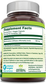 Suplemento Herbal Secrets de extracto de malvavisco 480 mg