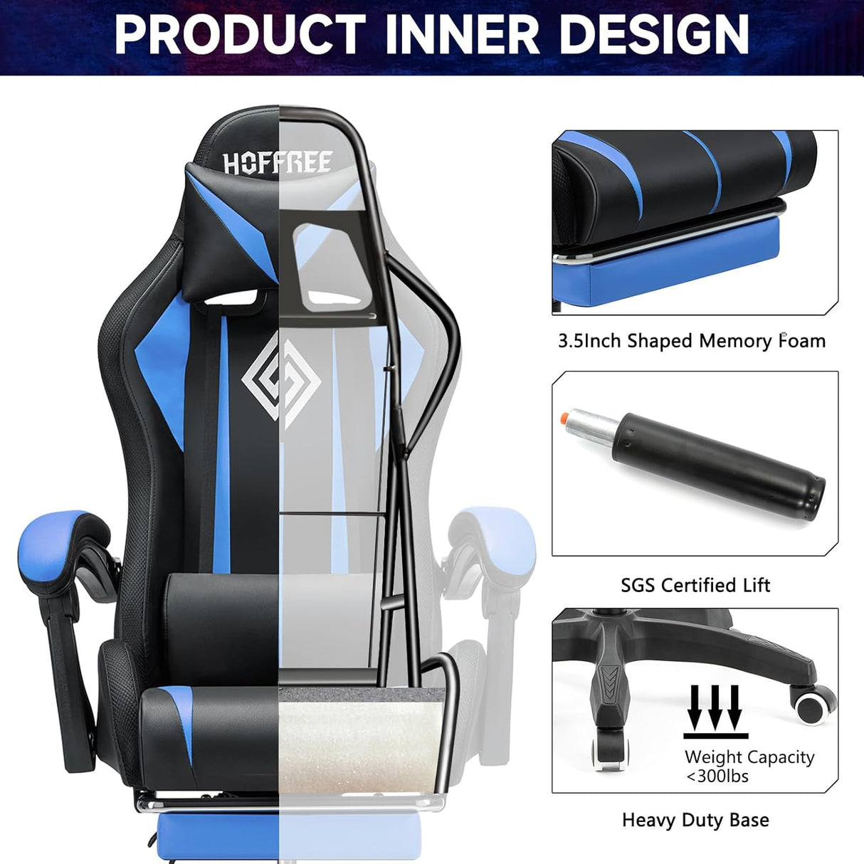 Silla Gamer con altavoces Bluetooth POA8806137 VANSPACE