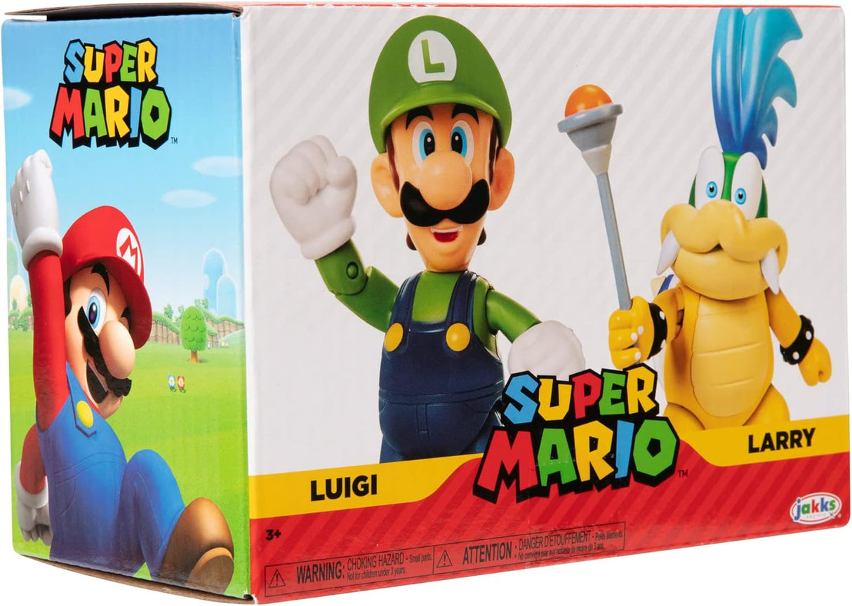 Figura de acción 4 Super Mario - Luigi vs. Larry Koopa