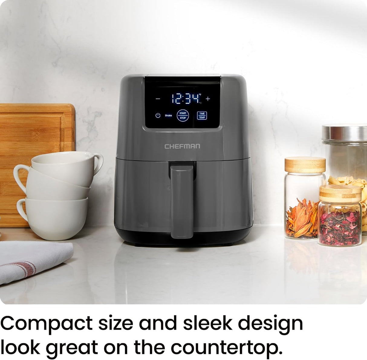 Freidora de aire 2 Qt CHEFMAN, compacta y digital, modelo Mini