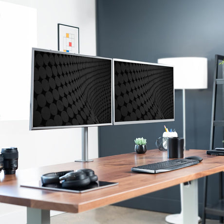 Soporte Doble para Monitores VIVO, Ajustable, STAND-V002