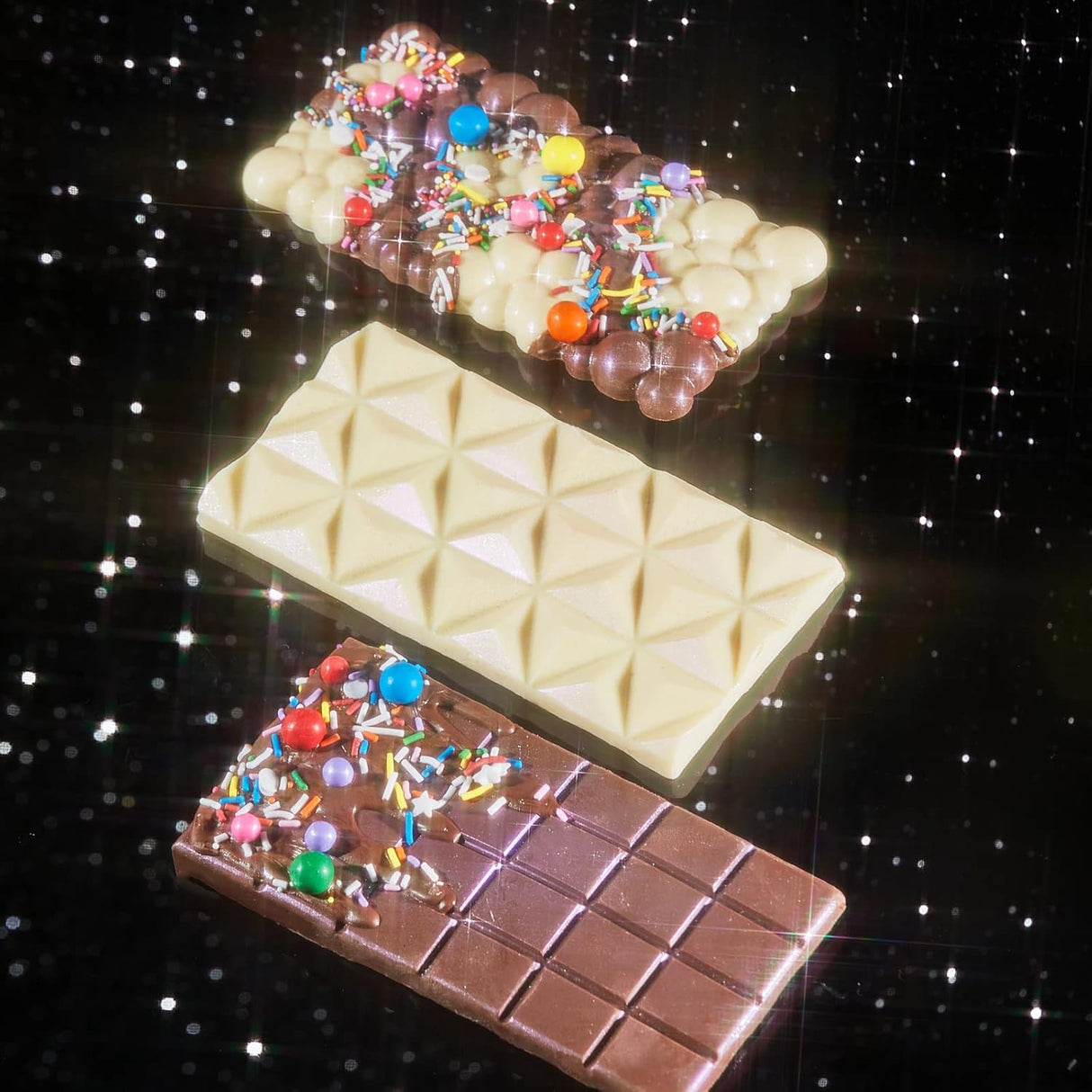 Molde de Chocolate Fancy Sprinkles, Silicona, 3 Cavidades