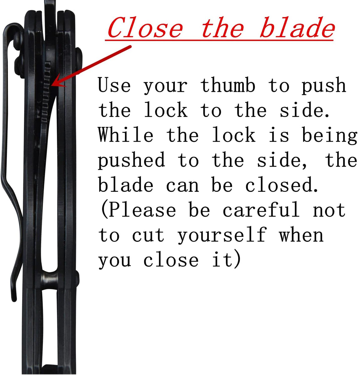 Cuchillo de bolsillo plegable de apertura con bloqueo negro