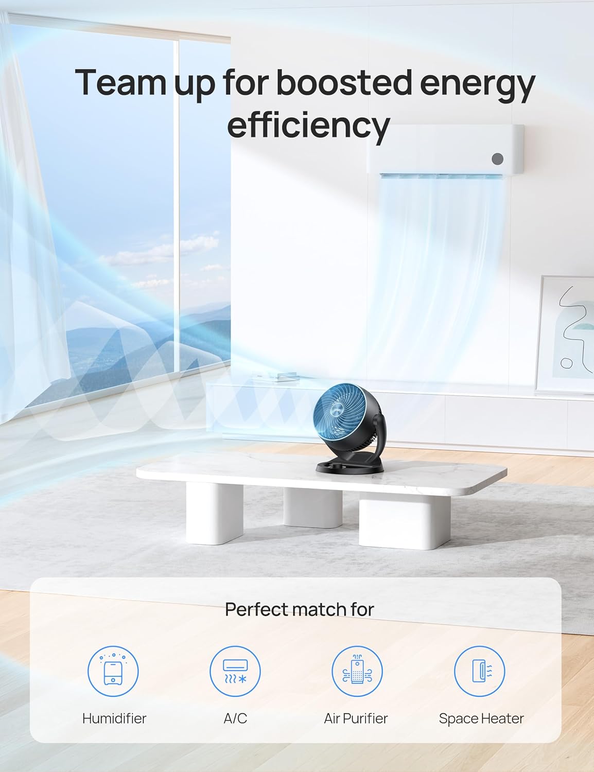 Ventilador Dreo de 12, 70ft, 28db, 3 velocidades, modelo X
