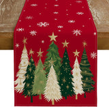 Camino de Mesa GEEORY 13x72 Pulgadas, Árboles de Navidad GT150-72