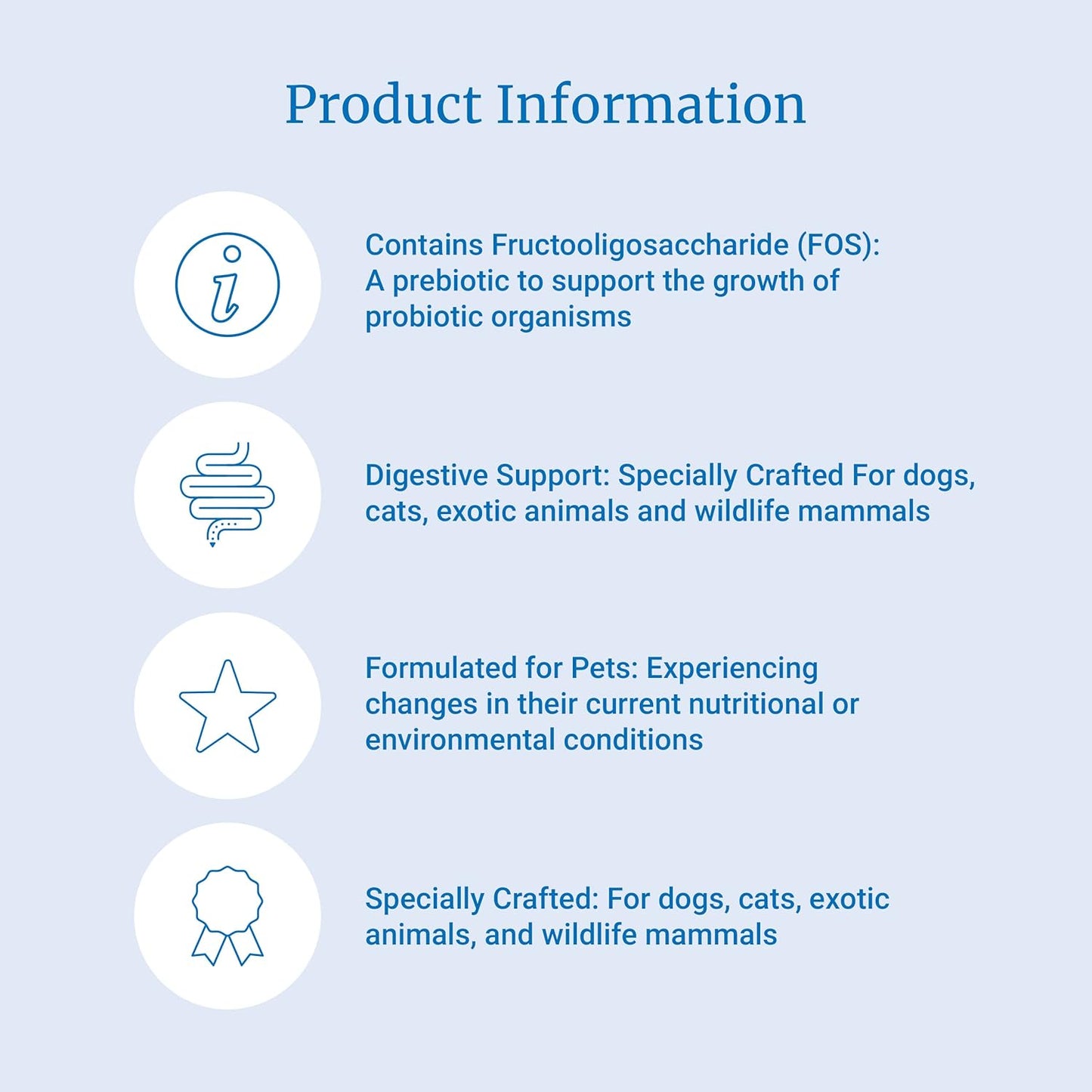 Suplementos Polvo prebiótico para mascotas 4.5 onzas