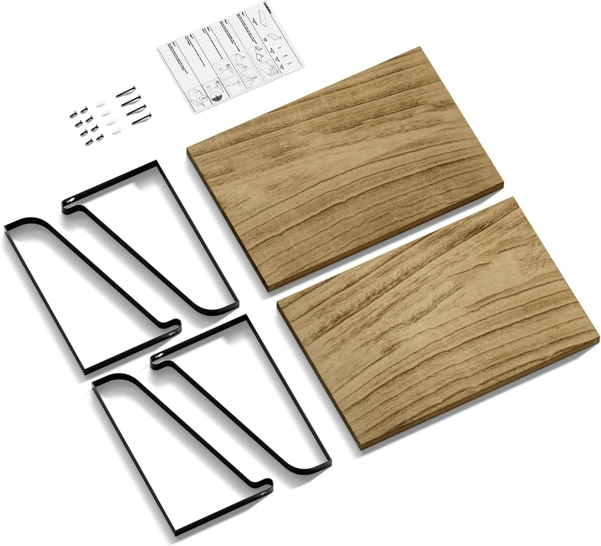 Estantes Flotantes de Madera Love-KANKEI, Set de 2, 16.5x12