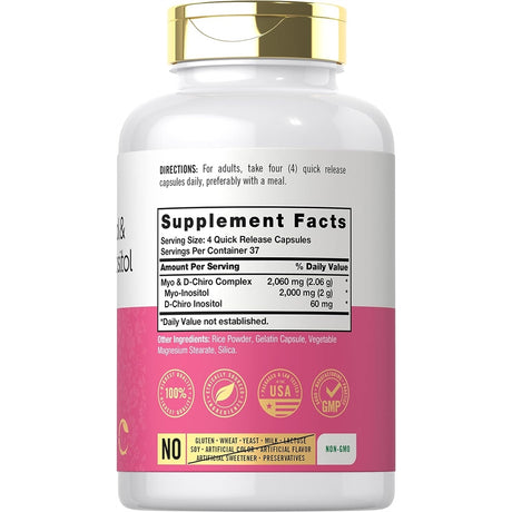 Suplemento Mio-inositol y D-Chiro Inositol 2060mg  150 cáp