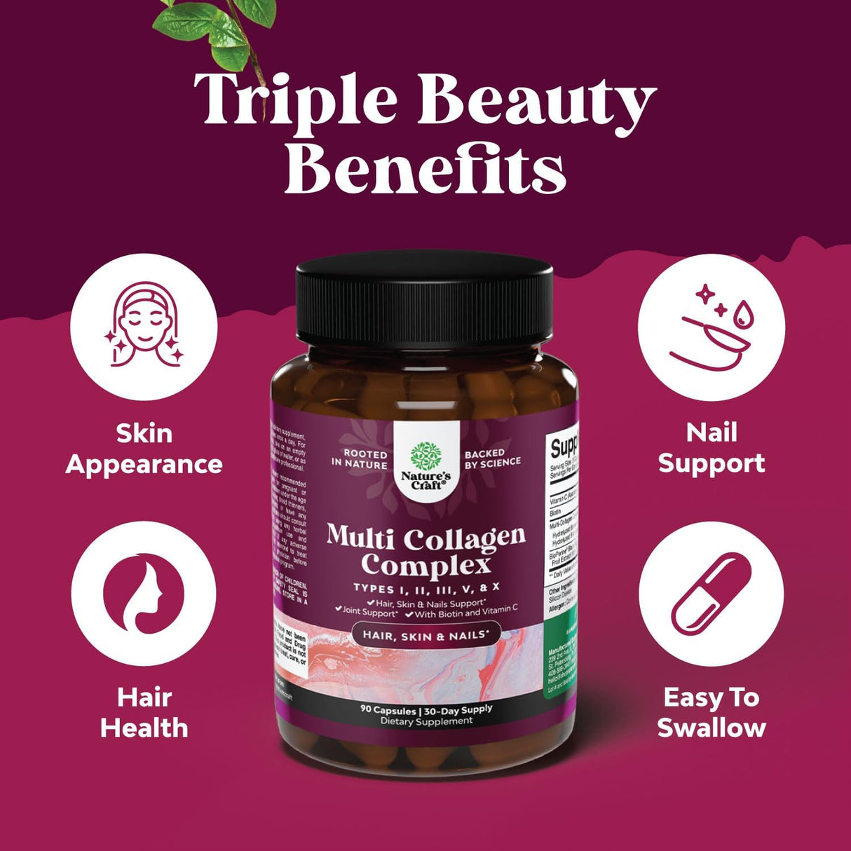 Suplemento Avanzado de Colágeno y Biotina con Vitaminas