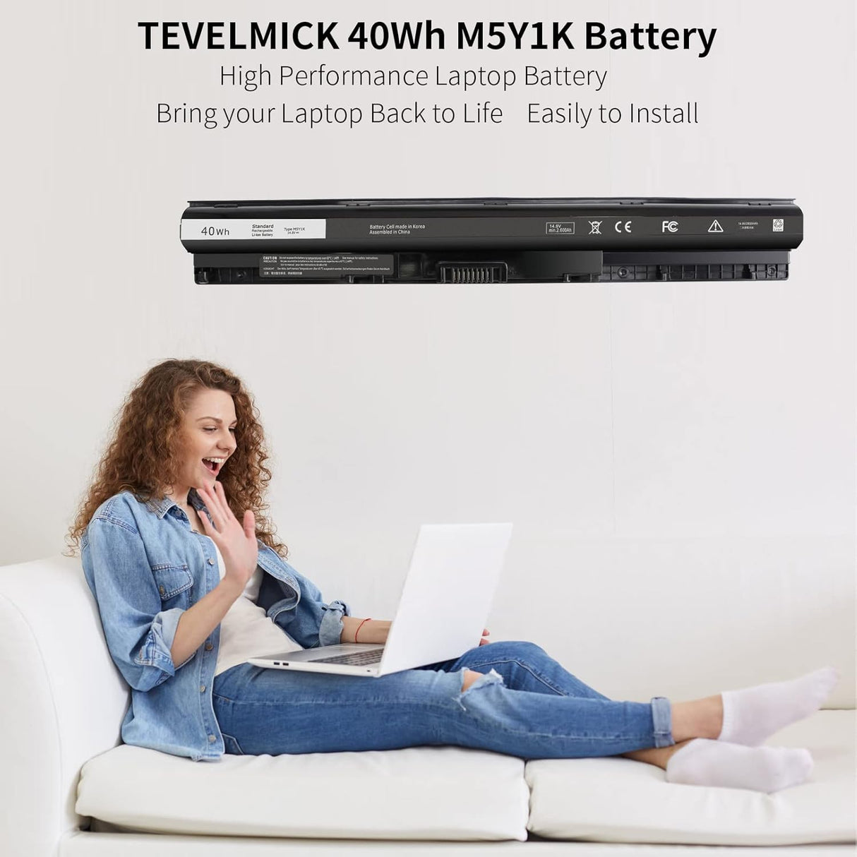 Batería para laptop compatible con Dell Inspiron 40Wh