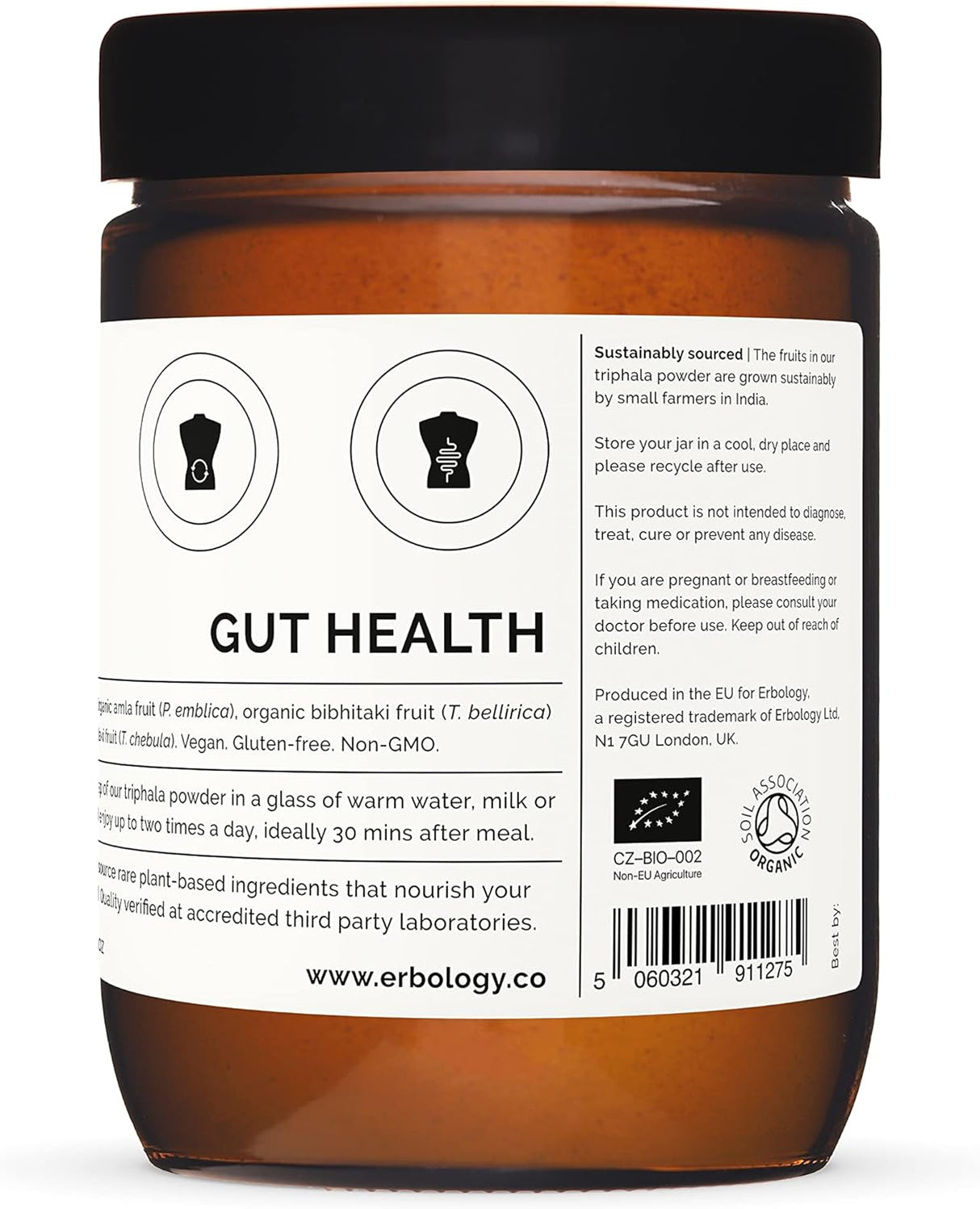 Suplemento Triphala en polvo 100% orgánico de 7.8 onzas