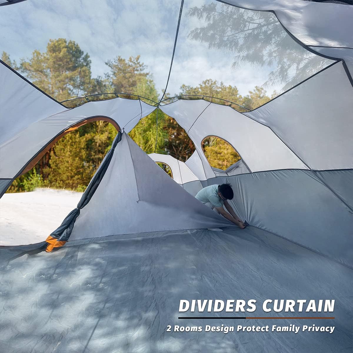 Carpa Familiar UNP 10 Personas, Doble Capa, Impermeable, 2 Habitaciones
