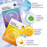Sheet Facial Masks, Hydrating & Moisturizing, Natural Skincare