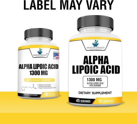 Suplemento Ácido Alfa Lipoico Vegano 1300mg Sin Gluten No OGM