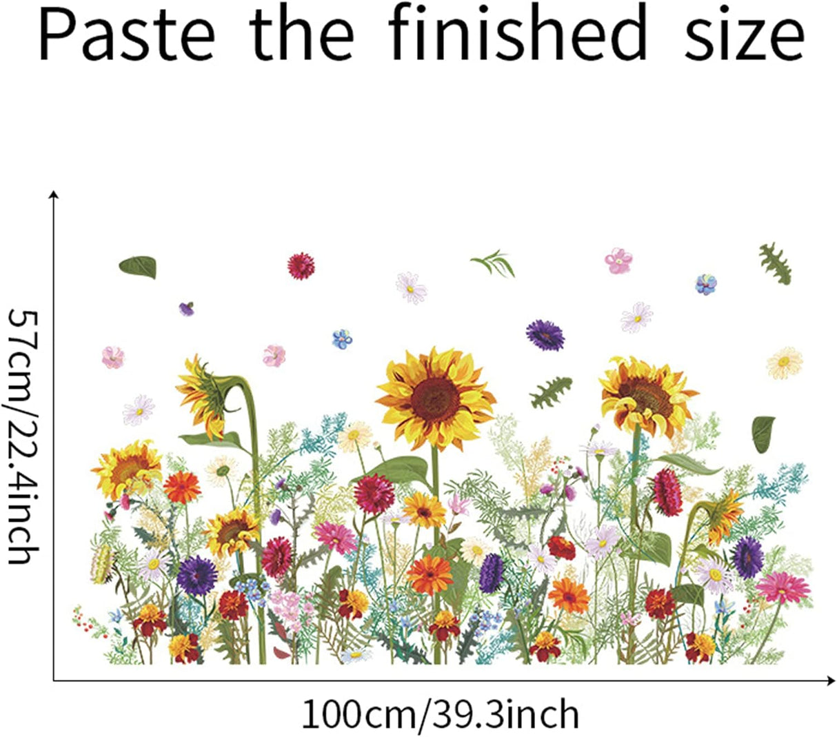 Pegatinas de pared de PVC con flores, margaritas, girasol