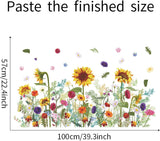 Pegatinas de pared de PVC con flores, margaritas, girasol