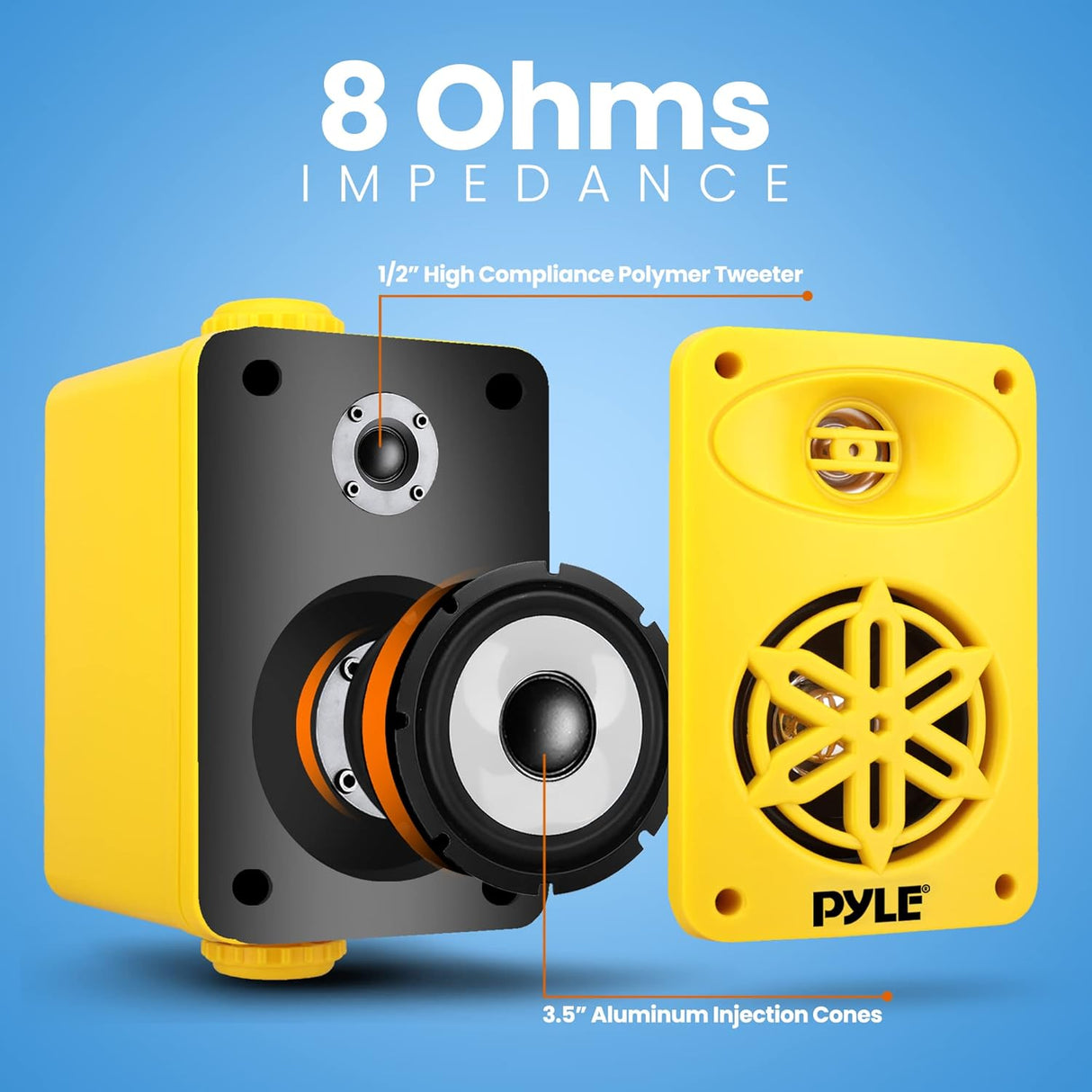 Parlantes Portátiles Bluetooth PYLE-HOME PDWRBT36YL