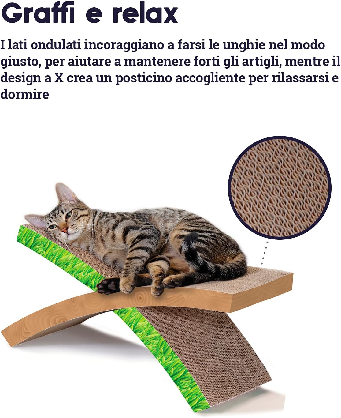 Rascador de cartón para gatos sofá y lugar de juegos