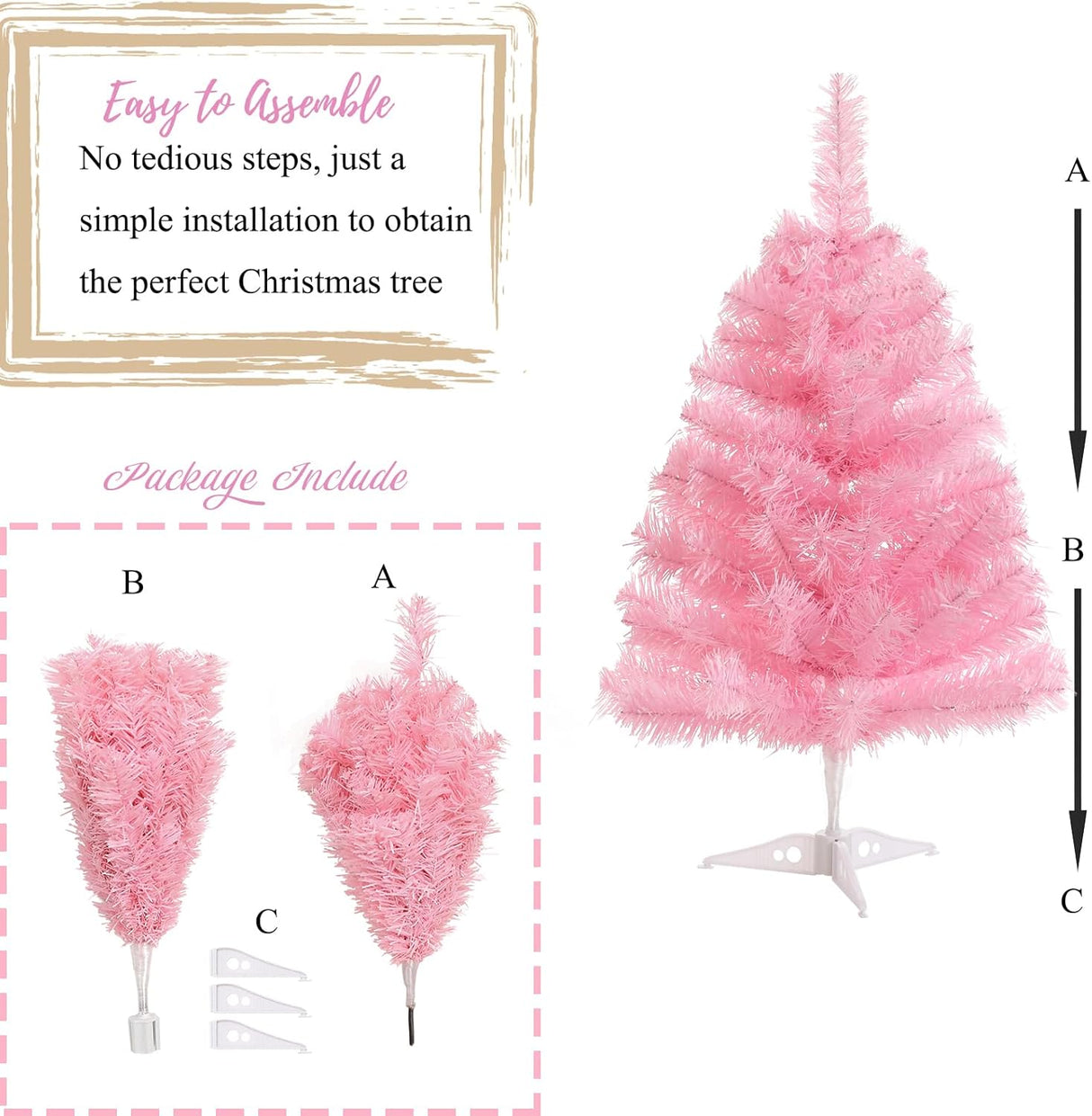 Árbol de Navidad Artificial 2FT Mini con Base Plástica, Modelo 2023