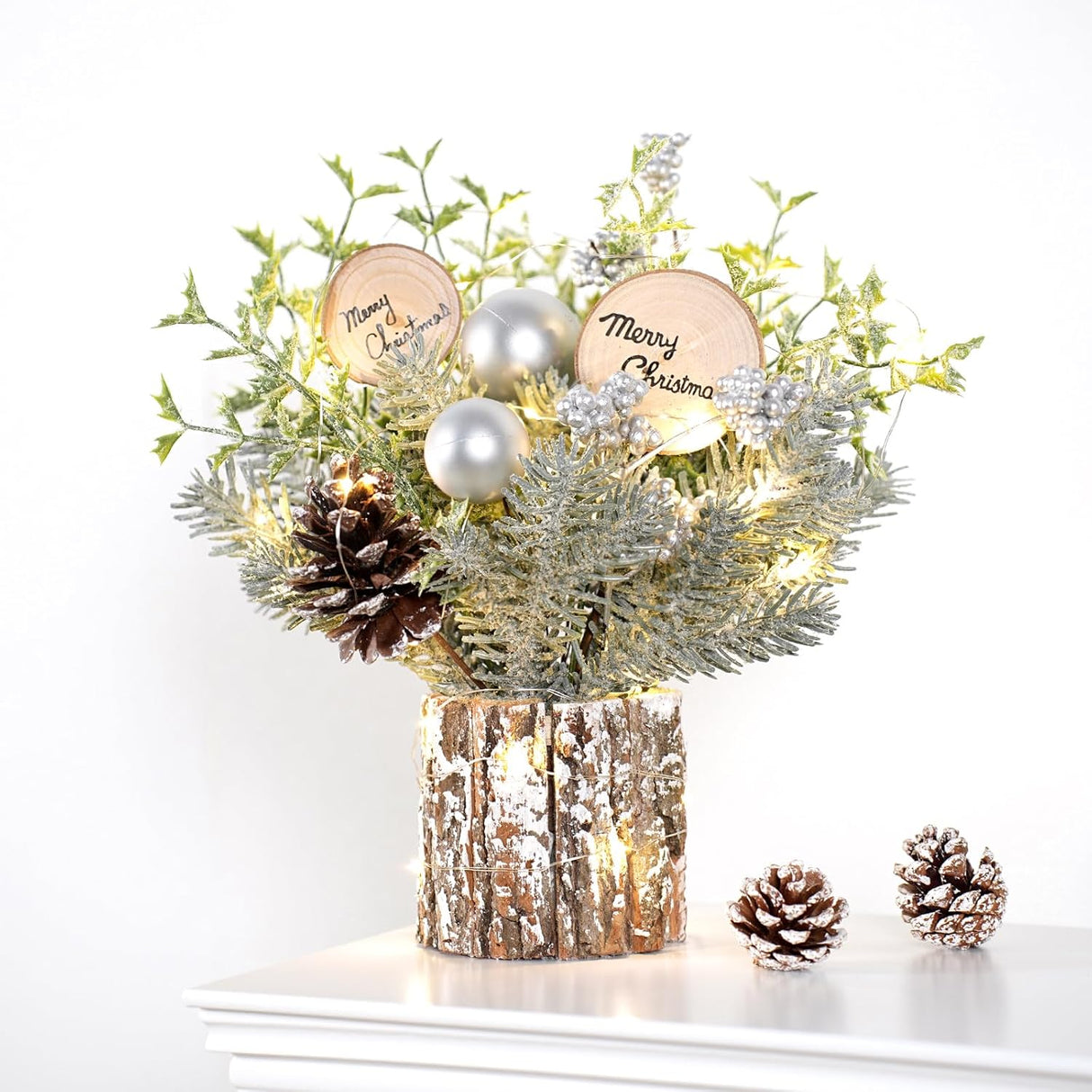 Árbol de Navidad Mini N&T NIETING 12 con luces LED cálidas