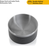 Bowl para perros RTIC, acero inoxidable, portátil y Negro