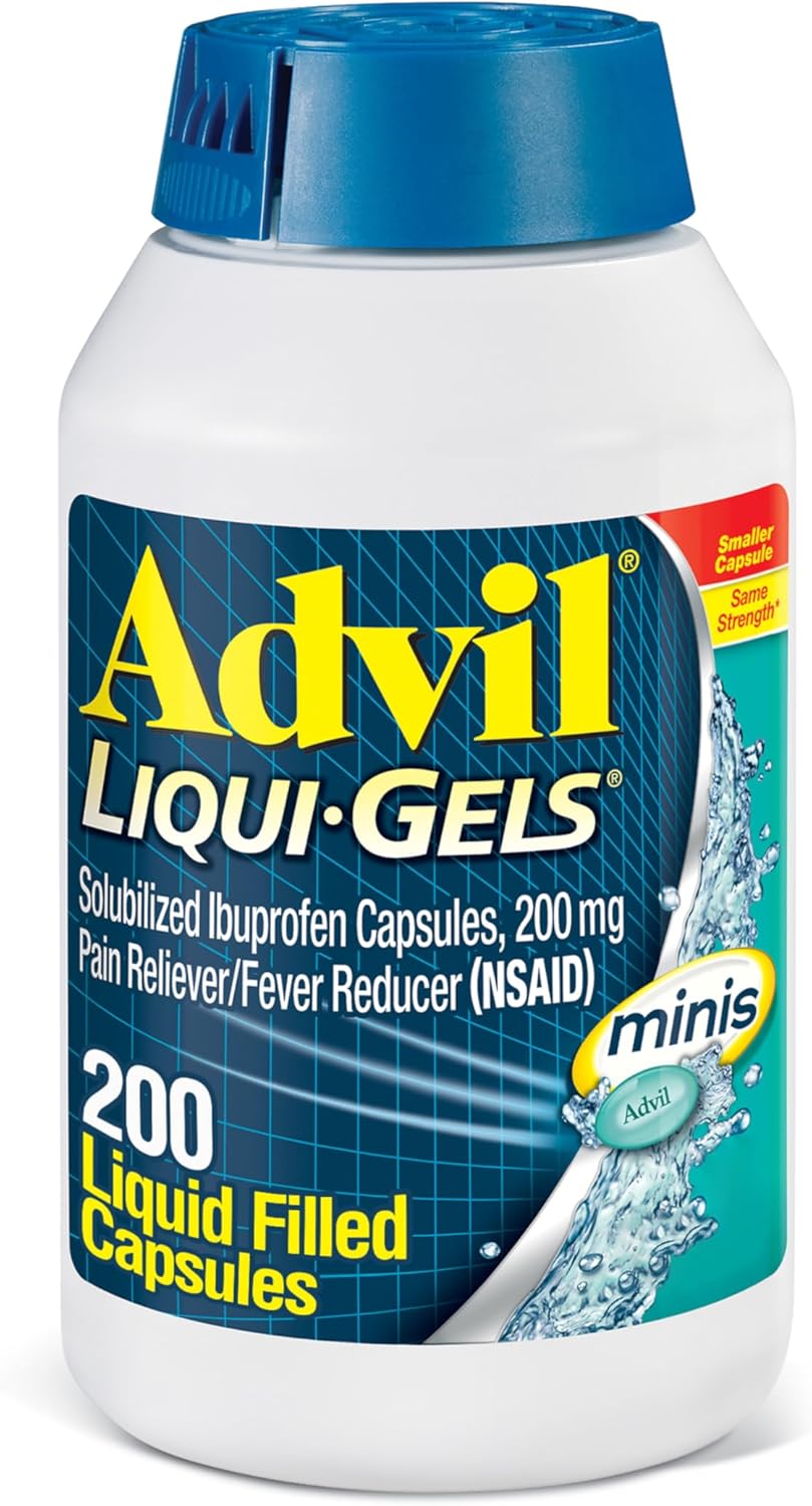 Advil Liqui-Gels Minis, Alivio Dolor, Ibuprofeno 200mg, 200 cápsulas