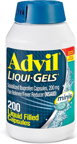 Advil Liqui-Gels Minis, Alivio Dolor, Ibuprofeno 200mg, 200 cápsulas