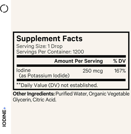 Codeage gotas de yodo orgánico certificado USDA 250 mcg 2oz