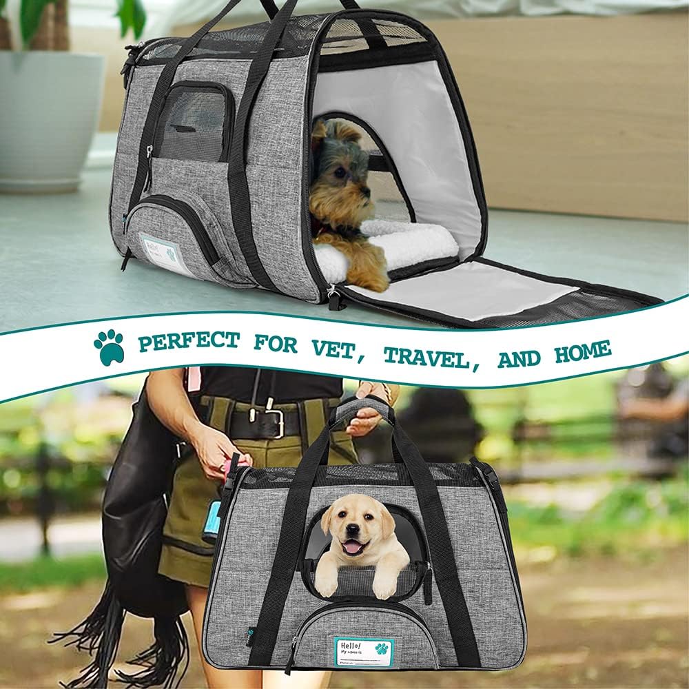 Transportadora Aprobada para Mascotas PetAmi, Suave y Ventilada