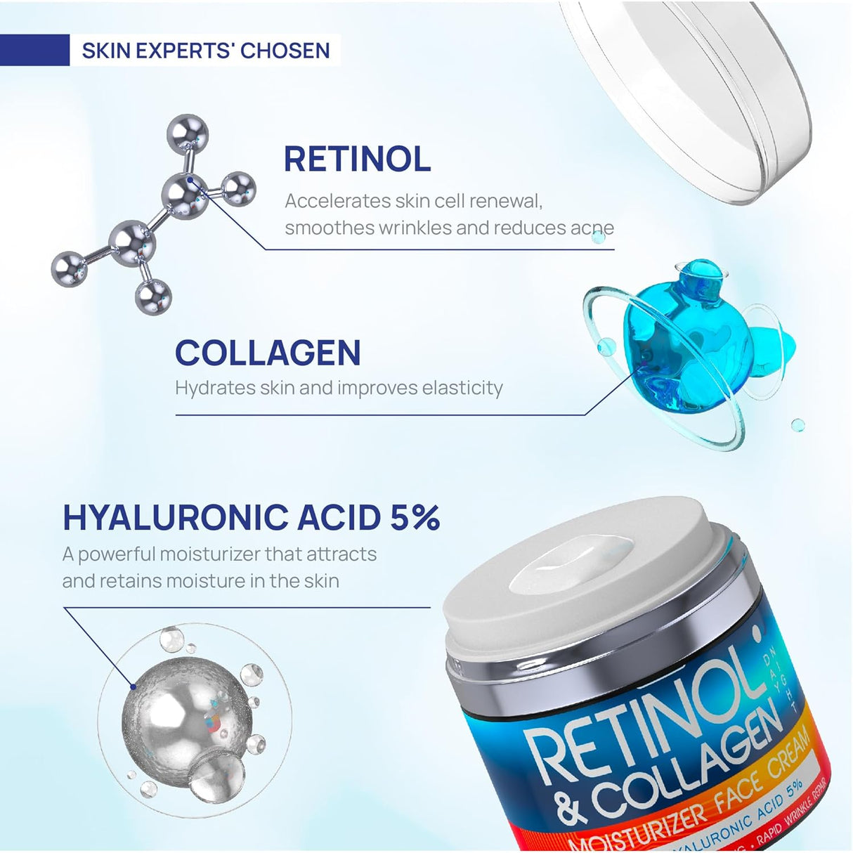 Crema de retinol para cara con ácido hialurónico MOONRIN