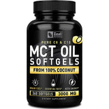 Suplemento de aceite MCT puro  360 cáp  3000 mg energía Keto