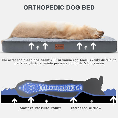 Cama ortopédica impermeable para perro MIHIKK 36x23 pulgadas