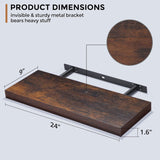 Estantes Flotantes de Madera - 2 Pack 9 - 24 W x 9 D x 1.6 H