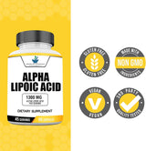 Suplemento Ácido Alfa Lipoico Vegano 1300mg Sin Gluten No OGM