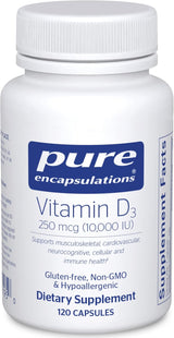 Vitamin D3 250 mcg Pure Encapsulations - 120 Cápsulas