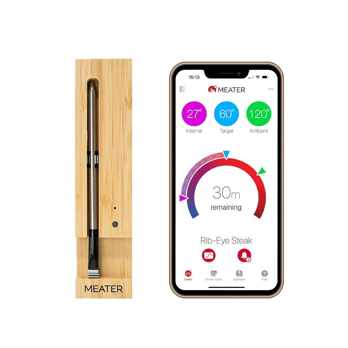 Termómetro de carne MEATER, inalámbrico, Bluetooth y WiFi