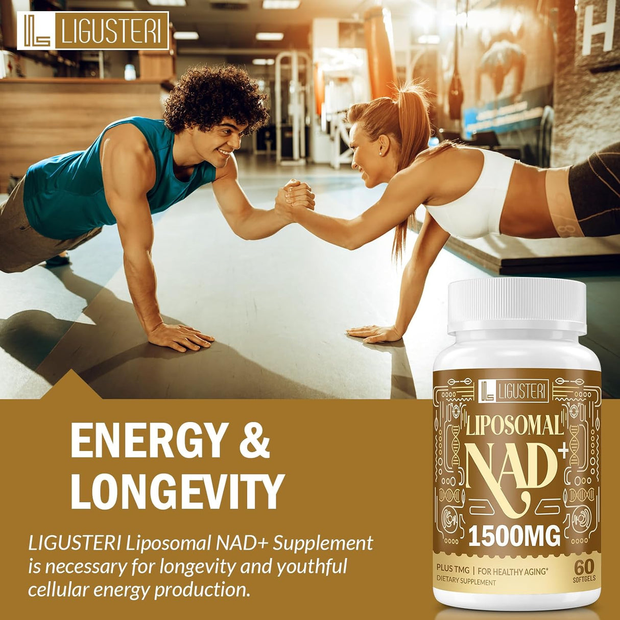 Suplemento Liposomal NAD+ con TMG, Defensa Antienvejecimiento