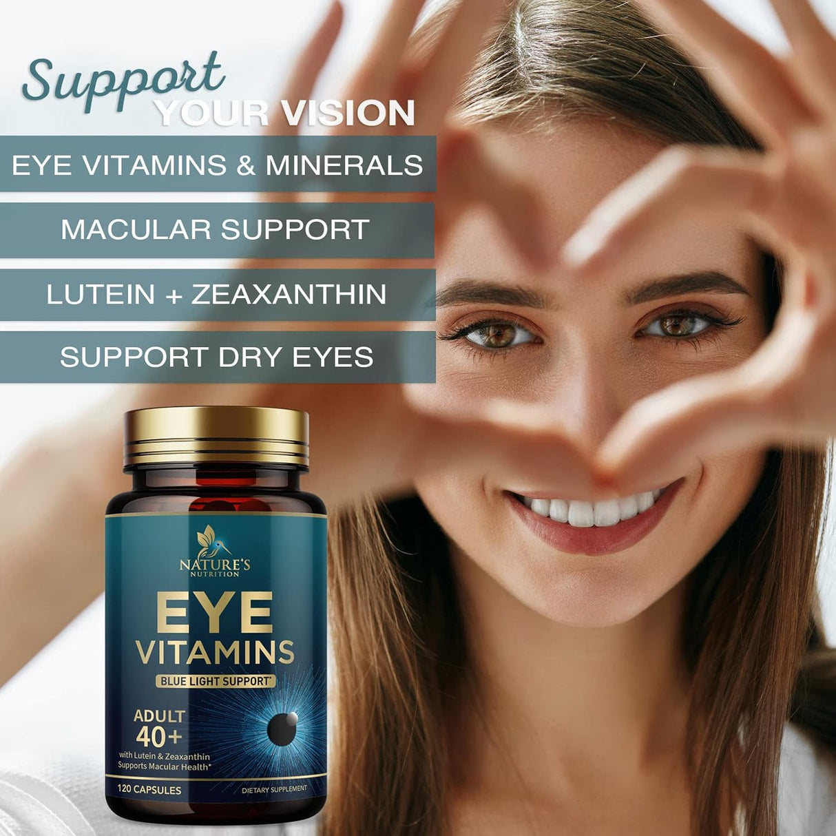 Suplementos Vitaminas para los ojos  contiene luteína 120u
