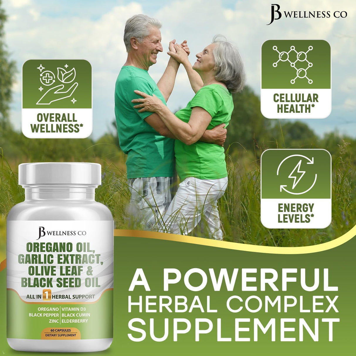 JB Wellness Aceite de Orégano, Ajo, Olivo y Astrágalo 120 cápsulas