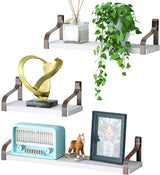 Estantes Flotantes Love-KANKEI de Madera, Set de 3, Rusticidad