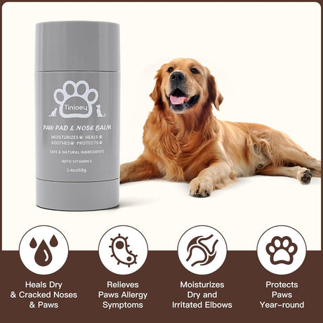 Bálsamo en barra para patas de perro de gato, protector natural seguro para lamidos, chupete e hidratante para patas, nariz y codos agrietadas, secas y dañadas, chupete de hocico para perros