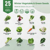 Pack de Semillas de Verduras de Invierno - 25 Variedades Non-GMO