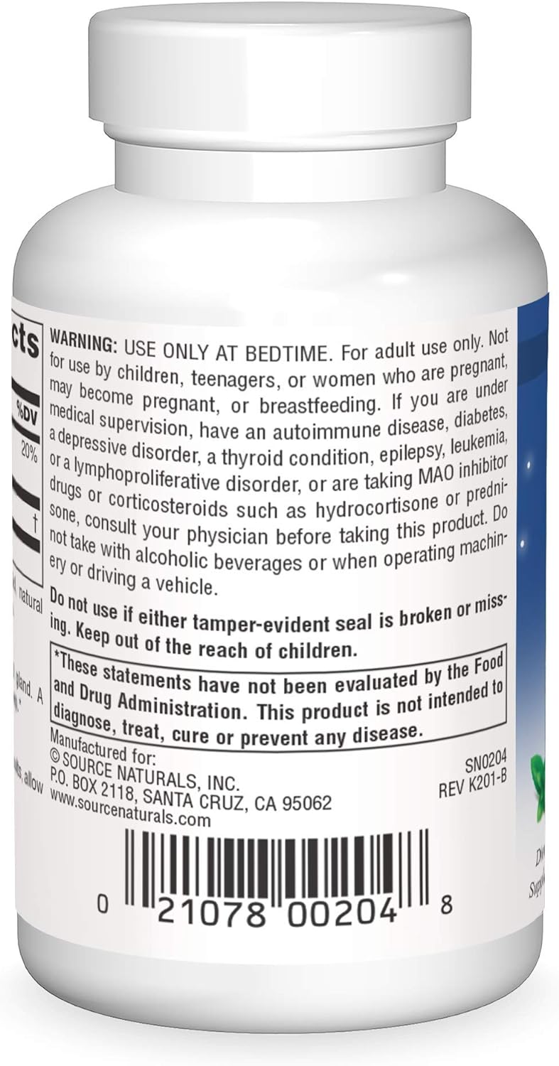 Source Naturals  suplemento para dormir 2.5 mg  sabor a menta