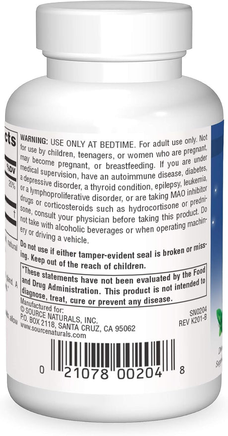Source Naturals  suplemento para dormir 2.5 mg  sabor a menta
