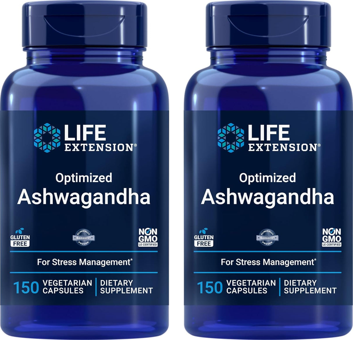 Extensión de Vida Ashwagandha Optima, 150 Veg Caps (Pack de 2)